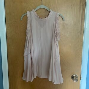Chelsea28 Blouse light pink/peach cold shoulder with flared sleeve. Size small